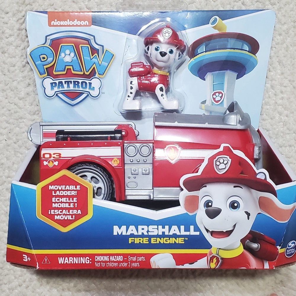 Paw Patrol Red and Silver Marshall Fire Engine Playset